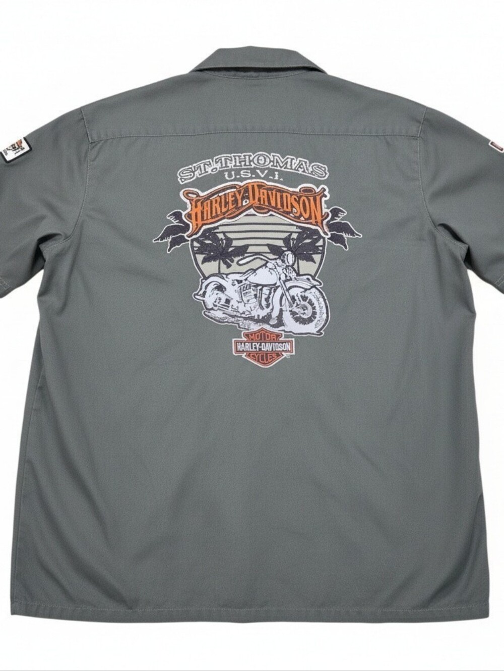 Harley-Davidson St Thomas US Virgin Islands Embroidered Army Green, Men's Large